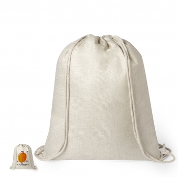 Mochila de cuerdas de poliéster especial para sublimación con cuerdas naturales y esquinas reforzadas