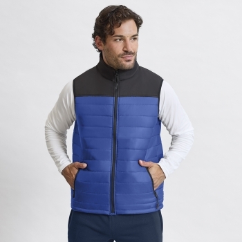 Chaleco Bordy adulto soft shell — combinación soft shell / poliéster impermeable y transpirable, color negro, bolsillos cremallera, tallas S-XXL