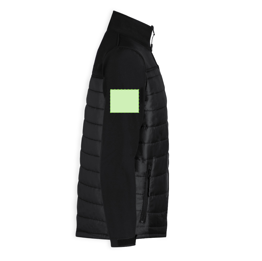 Chaqueta Cornal adulto soft shell — combinación soft shell / poliéster impermeable y transpirable, color negro, puños ajustables, tallas S-XXL