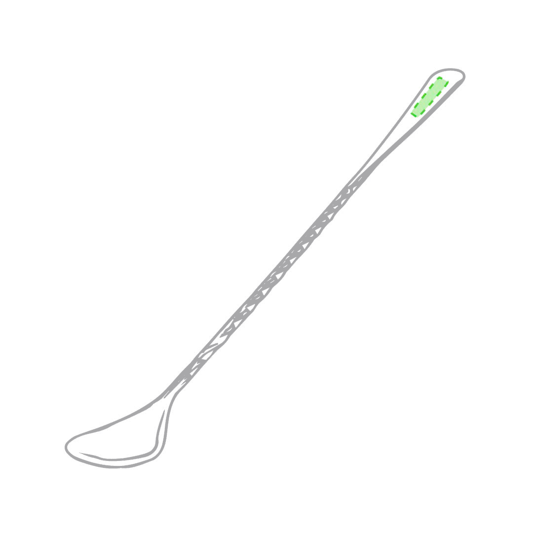 Agitador de bebidas espiral de acero inoxidable 25,6 cm con extremo plano para marcaje