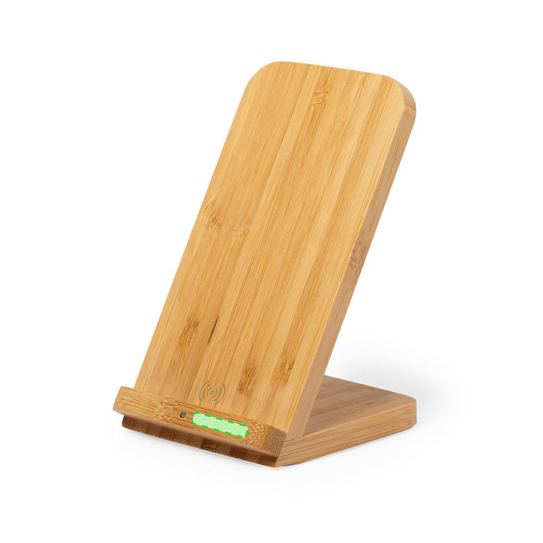 Cargador inalámbrico de bambú natural 10W minimalista
