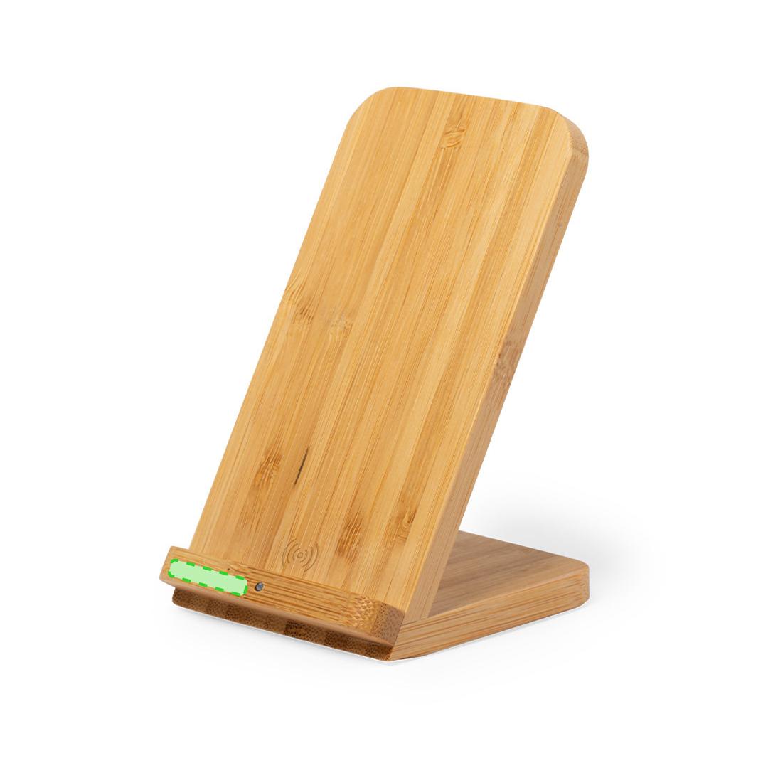 Cargador inalámbrico de bambú natural 10W minimalista