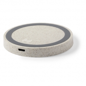 Cargador inalámbrico de caña de trigo natural 5W sostenible