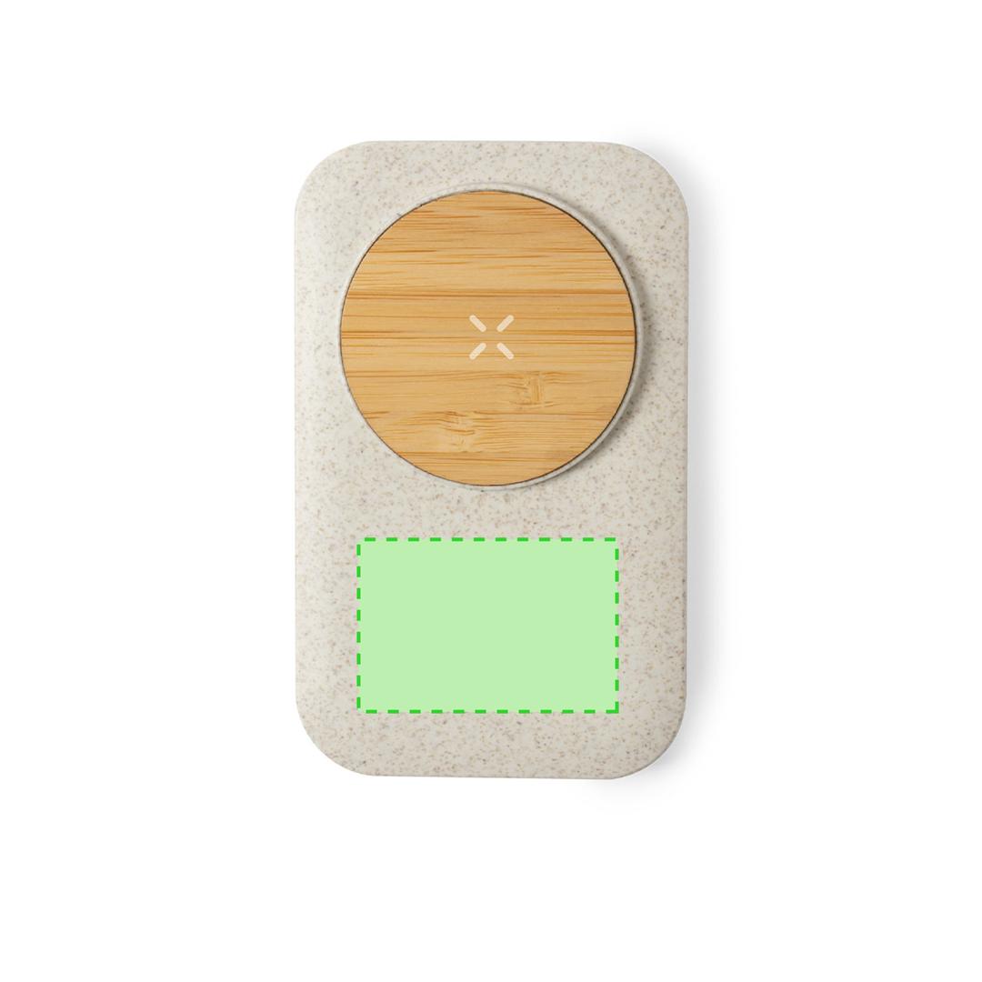 Cargador inalámbrico de bambú natural 10W con diseño eco minimalista