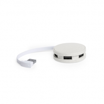 Hub USB de caña de trigo/ abs con 4 puertos USB 2.0