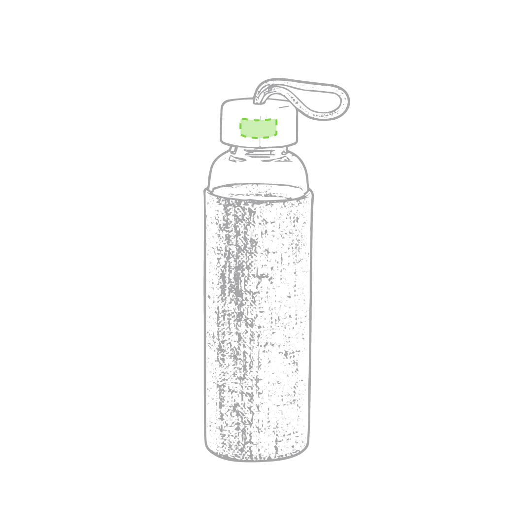 Bidón de cristal y bambú con funda de poliéster 500 ml
