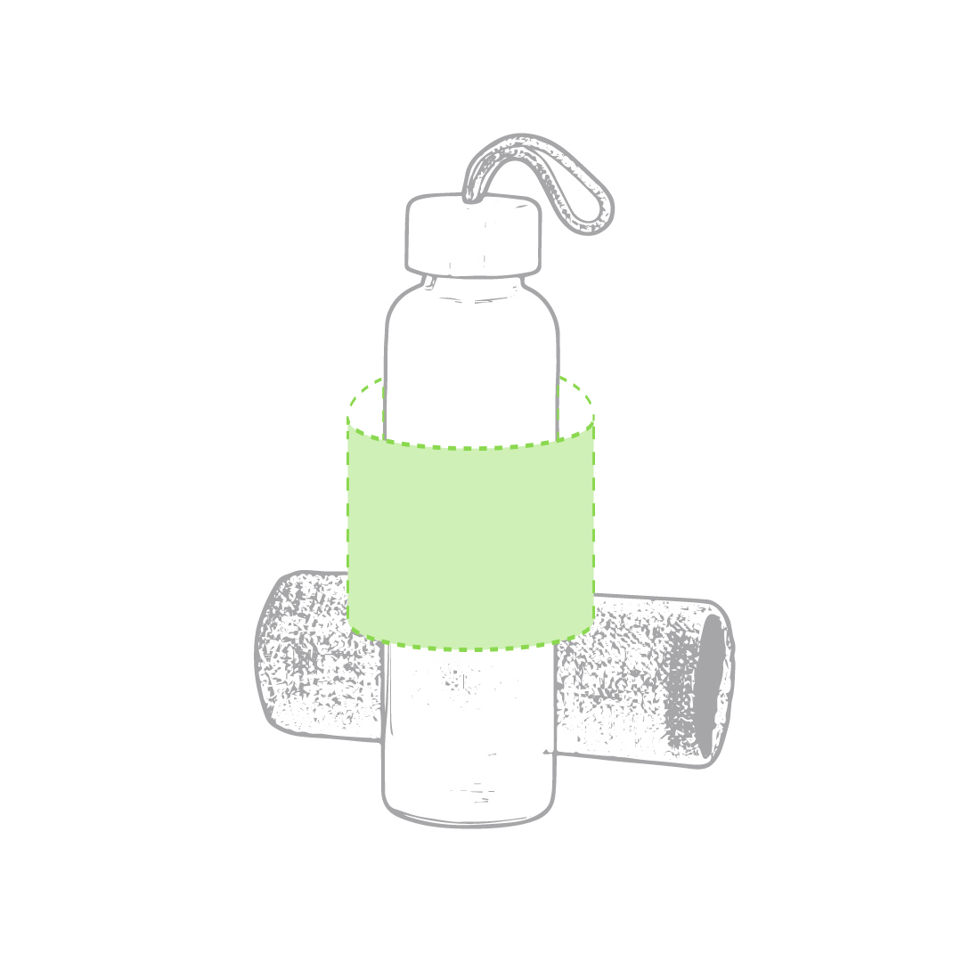 Bidón de cristal y bambú con funda de poliéster 500 ml