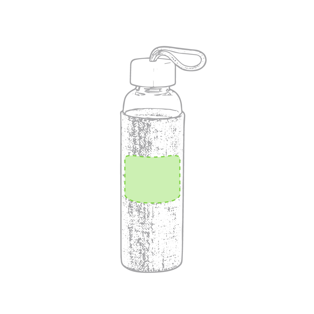 Bidón de cristal y bambú con funda de poliéster 500 ml