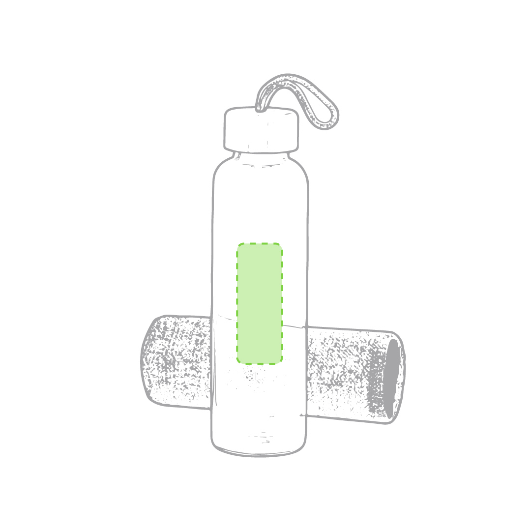 Bidón de cristal y bambú con funda de poliéster 500 ml