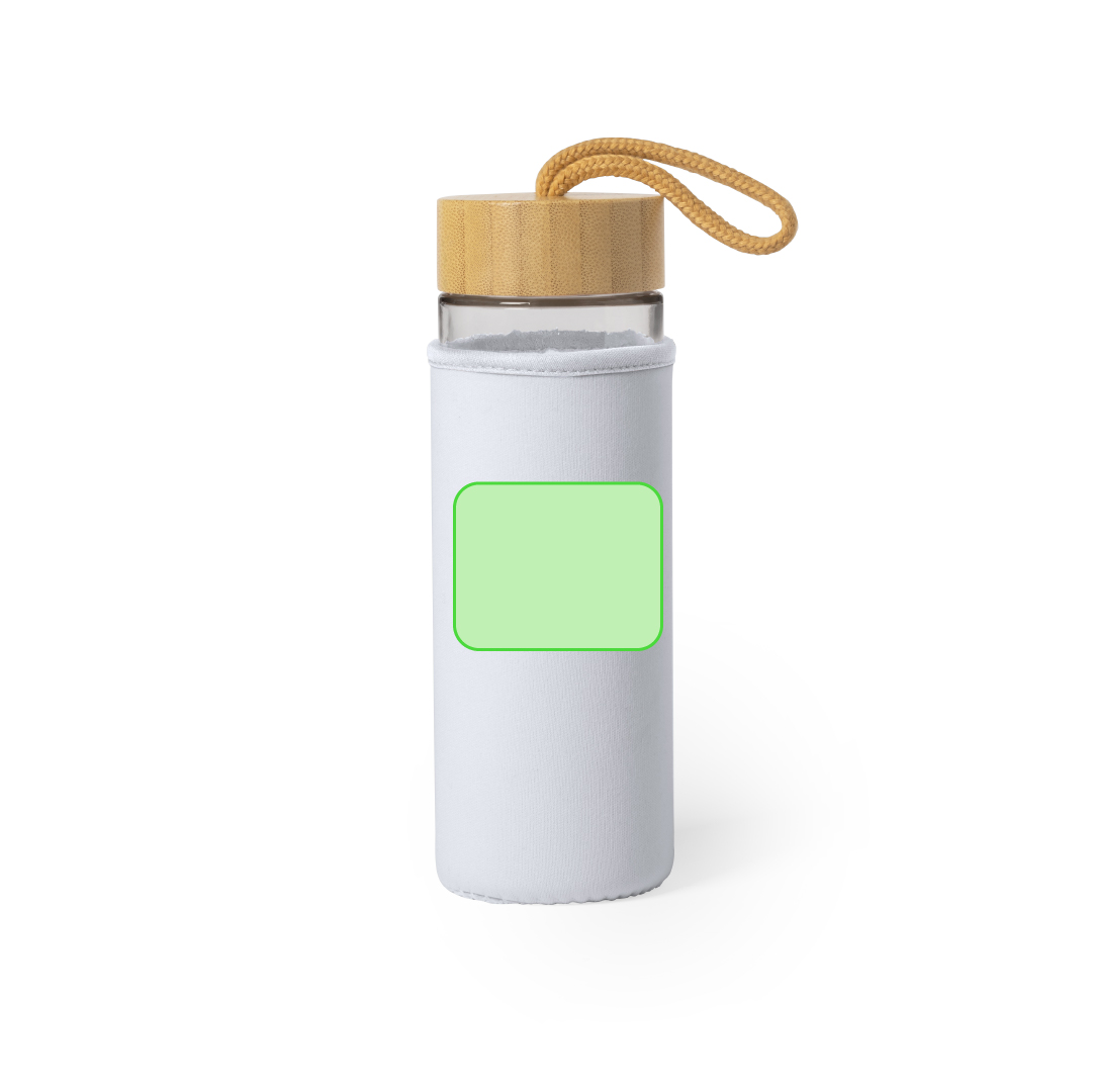 Botella térmica de cristal con funda Soft Shell y bambú 530 ml