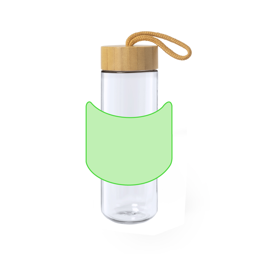 Botella térmica de cristal con funda Soft Shell y bambú 530 ml
