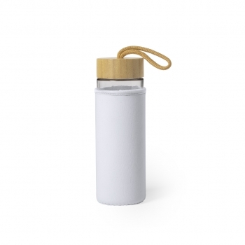 Botella térmica de cristal con funda Soft Shell y bambú 530 ml
