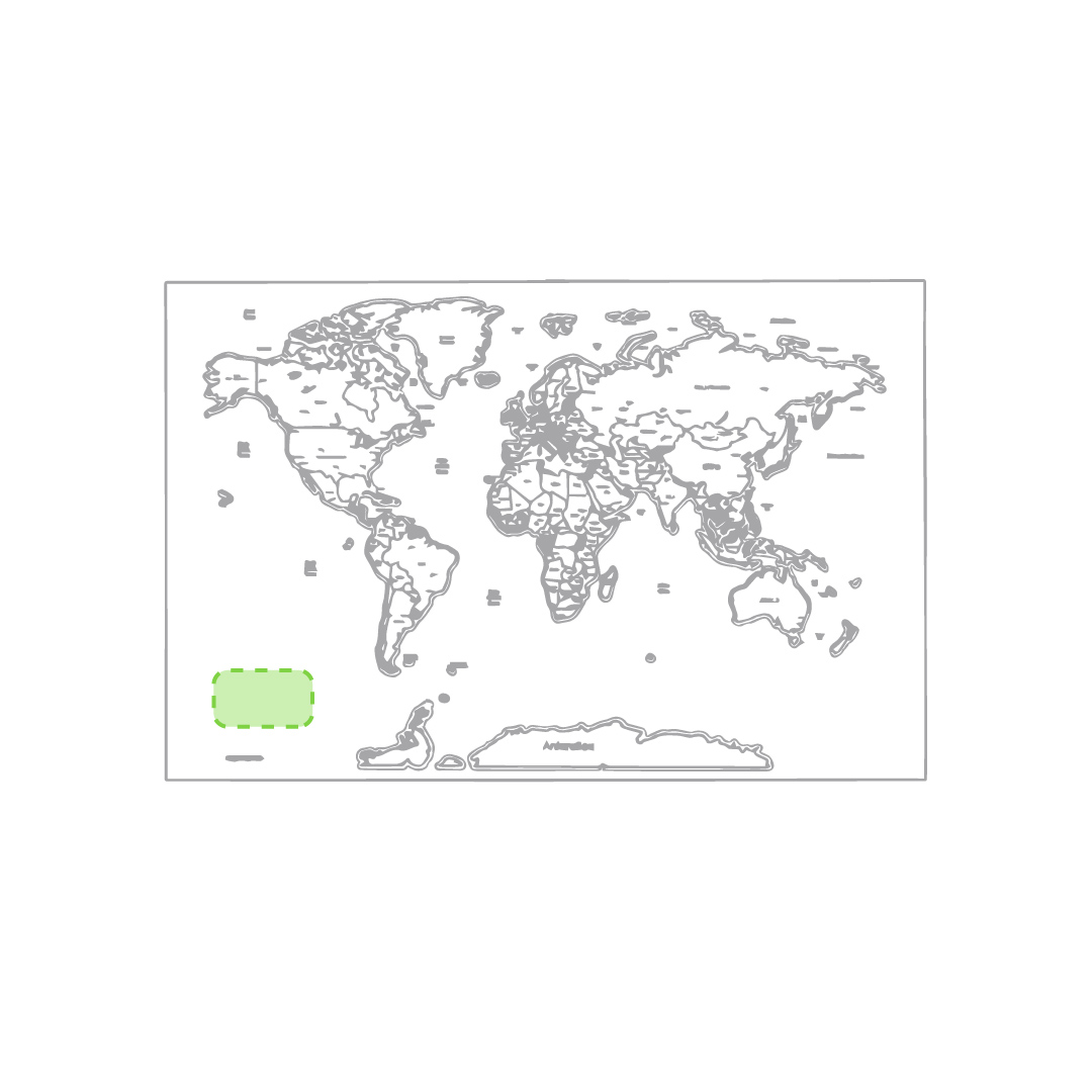 Mapa de papel reciclado laminado con rascador incluido
