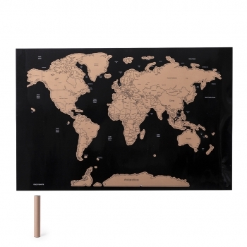 Mapa de papel reciclado laminado con rascador incluido