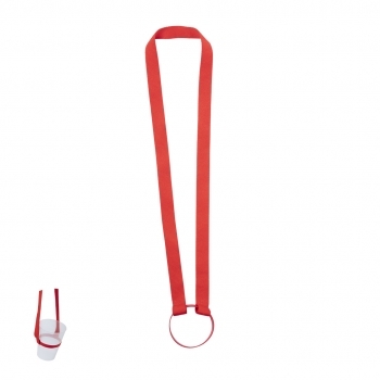 Lanyard portavasos con cinta de poliéster y portavasos de silicona 100% adaptable — para festivales sin manos llenas