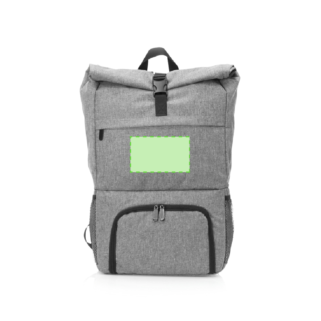 Mochila nevera de poliéster 600D denim con compartimento isotérmico PEVA independiente y cintas acolchadas