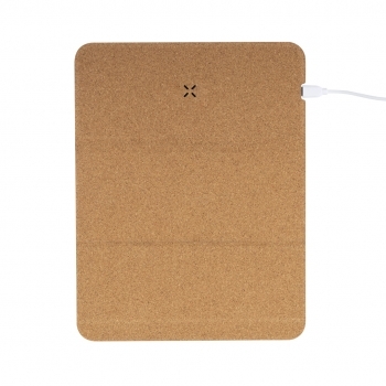 Alfombrilla cargador inalámbrico de corcho natural con Qi 5W