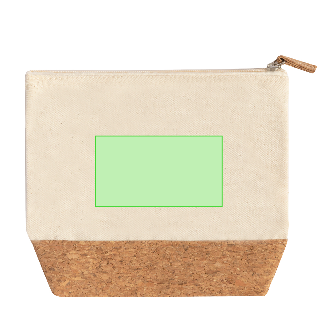 Neceser de corcho y algodón 280 g/m² natural con cierre
