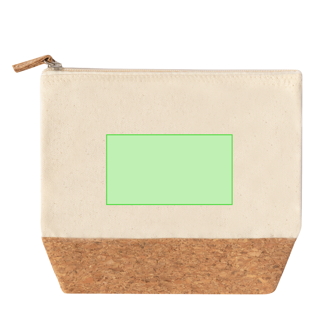 Neceser de corcho y algodón 280 g/m² natural con cierre