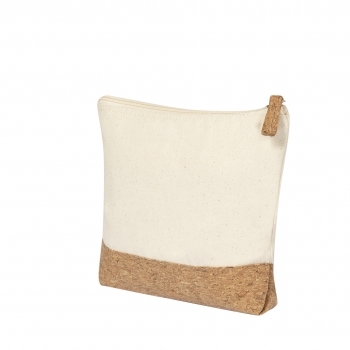 Neceser de corcho y algodón 280 g/m² natural con cierre