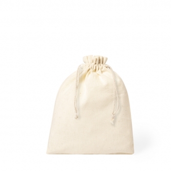 Bolsita de algodón 100% de 105 g/m² con cordones autocierre — 15x21 cm, compacta y versátil