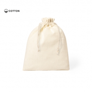 Bolsita de algodón 100% de 105 g/m² con cordones autocierre — 15x21 cm, compacta y versátil