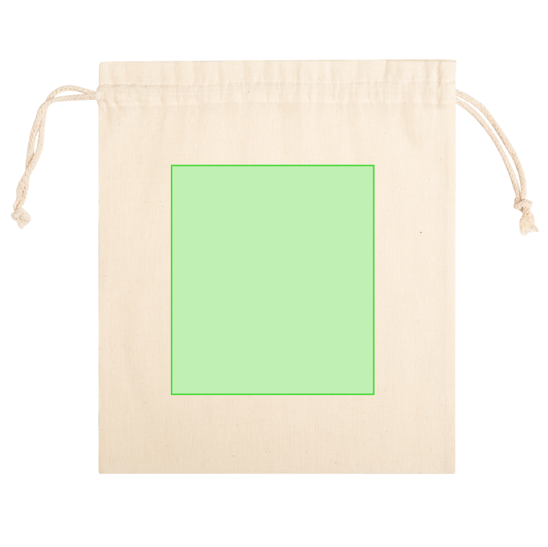 Bolsa de algodón 100% de 105 g/m² con cordones autocierre — 25x30 cm, el tamaño estándar más versátil