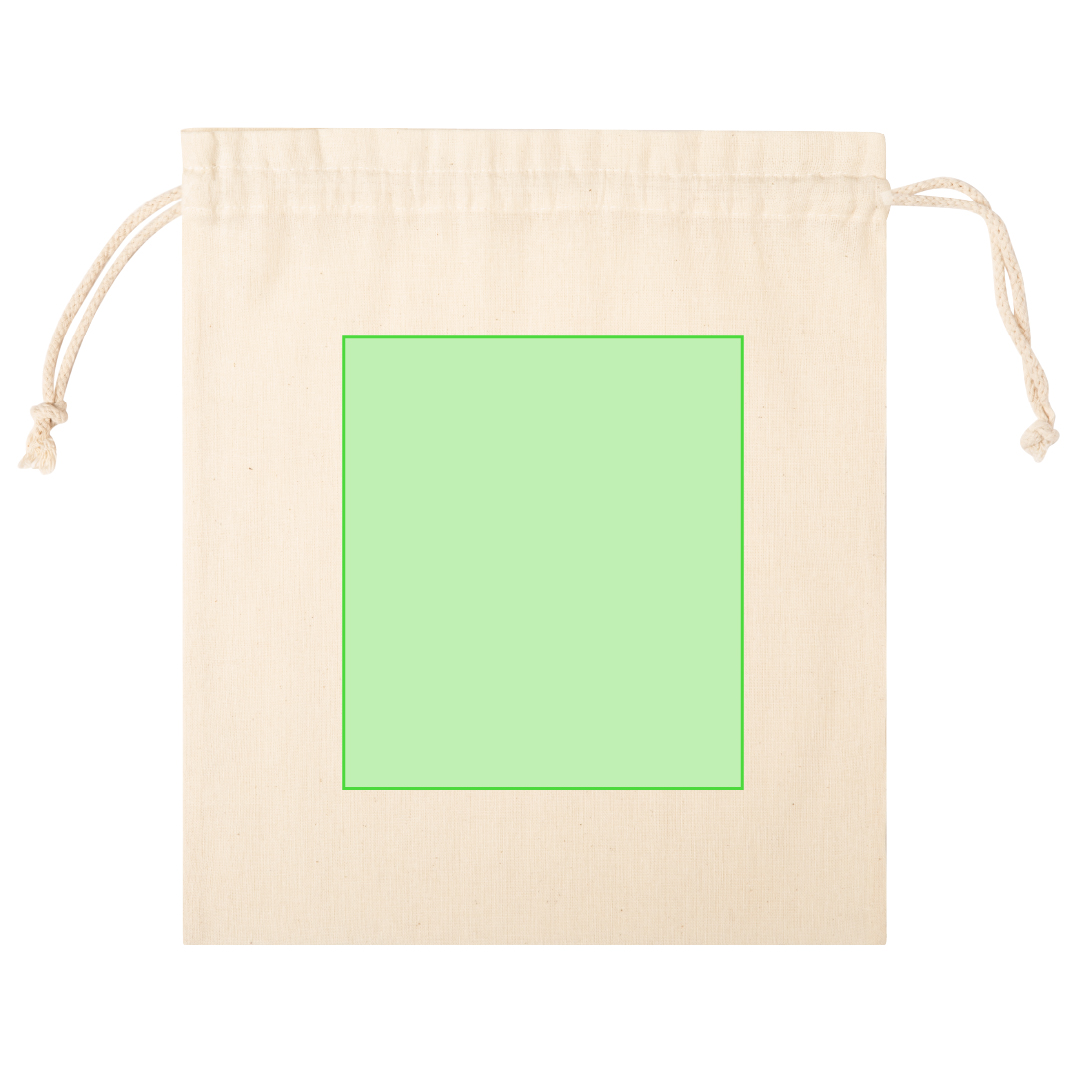 Bolsa de algodón 100% de 105 g/m² con cordones autocierre — 25x30 cm, el tamaño estándar más versátil
