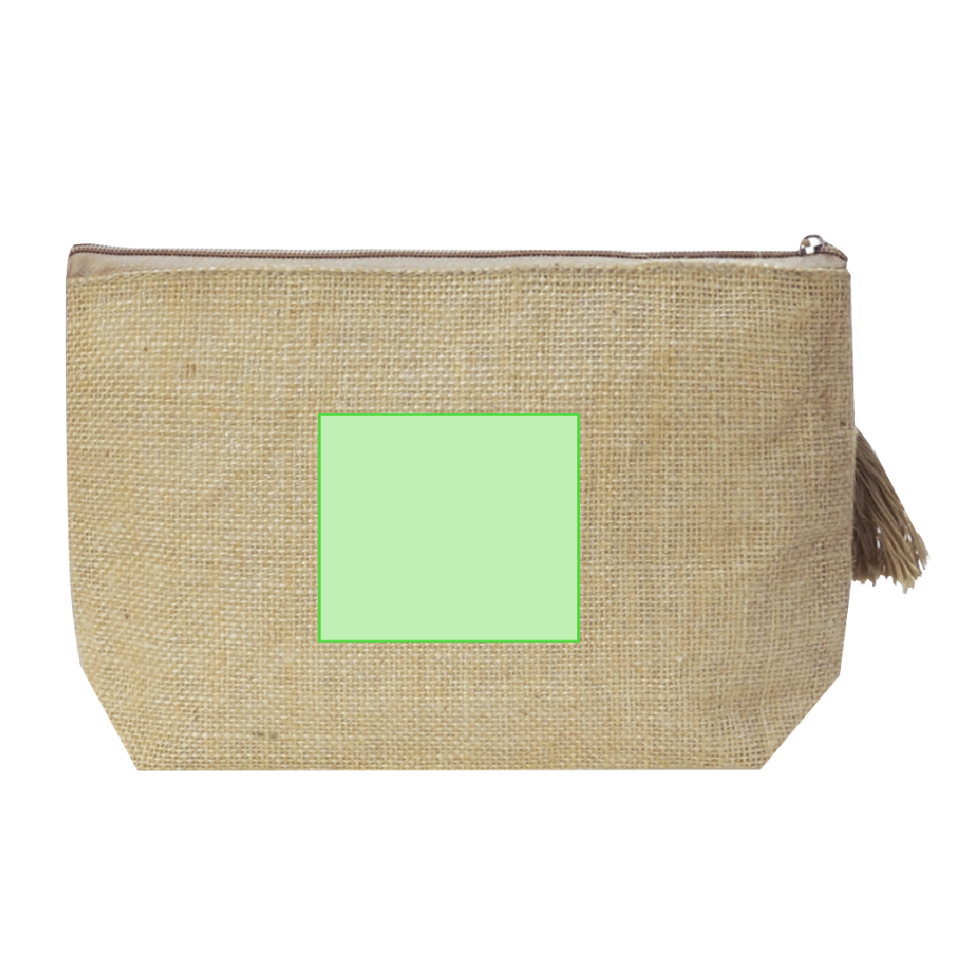 Neceser de yute laminado natural impermeable con asa reforzada