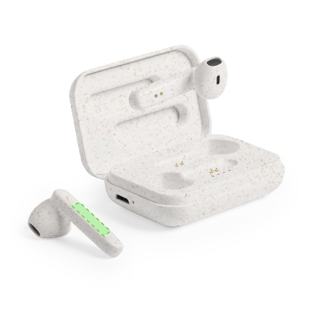 Auriculares intraurales Bluetooth 5.0 con carcasa de caña de trigo, LED estado carga y táctil