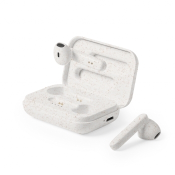 Auriculares intraurales Bluetooth 5.0 con carcasa de caña de trigo, LED estado carga y táctil