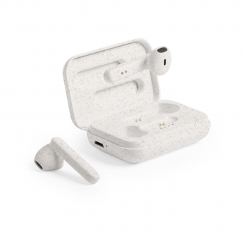 Auriculares intraurales Bluetooth 5.0 con carcasa de caña de trigo, LED estado carga y táctil