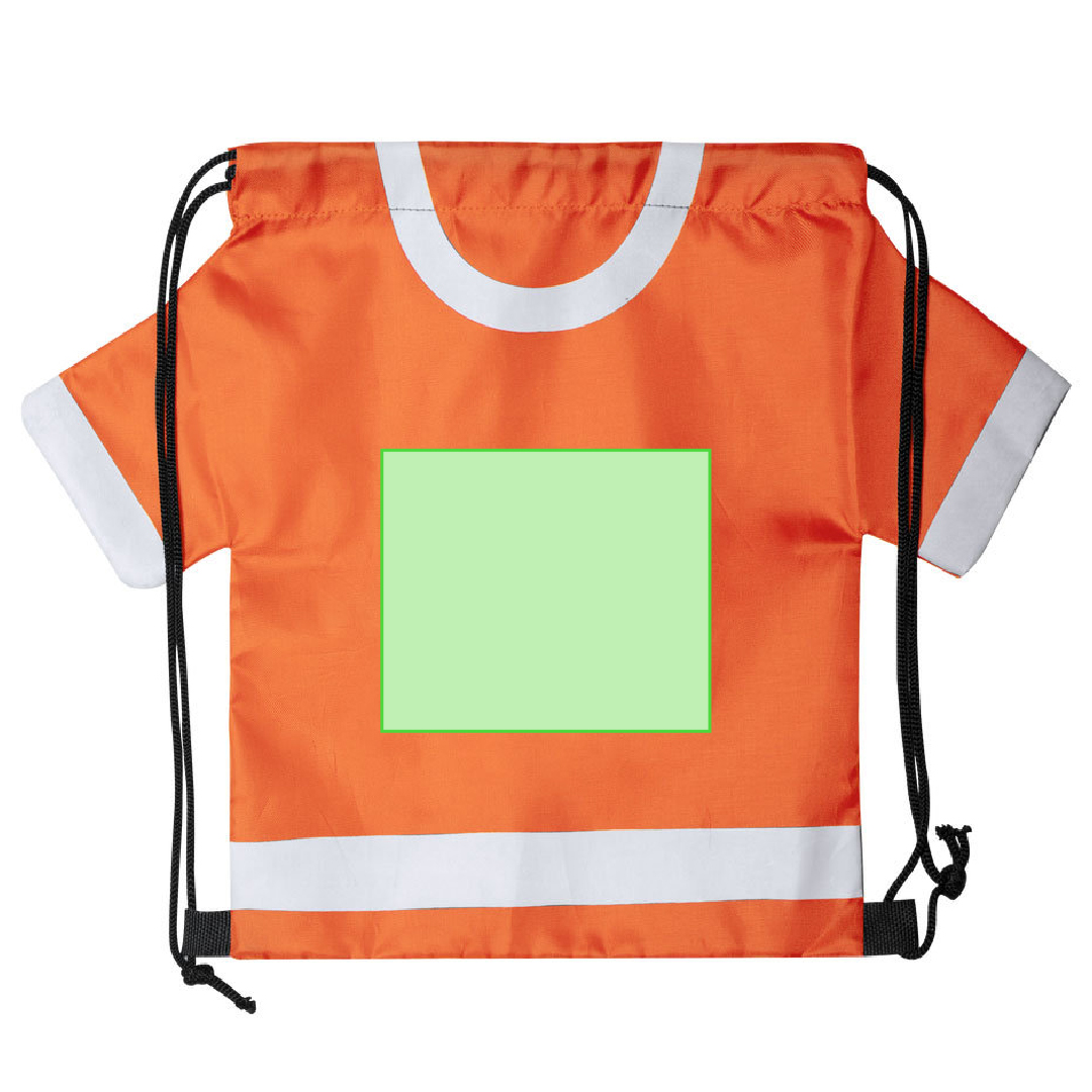 Mochila de cuerdas en forma de camiseta de poliéster 210D con colores intensos y sublimación
