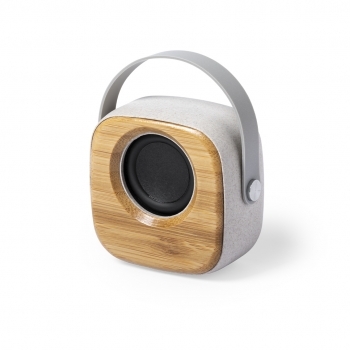 Altavoz Bluetooth de bambú y caña de trigo nature compacto con 3W y batería 500 mAh