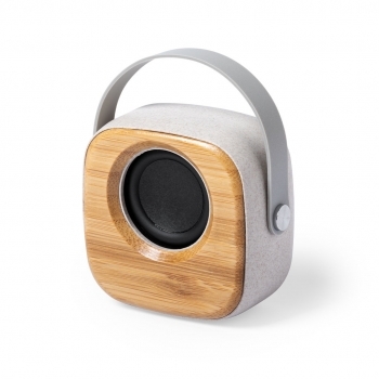 Altavoz Bluetooth de bambú y caña de trigo nature compacto con 3W y batería 500 mAh