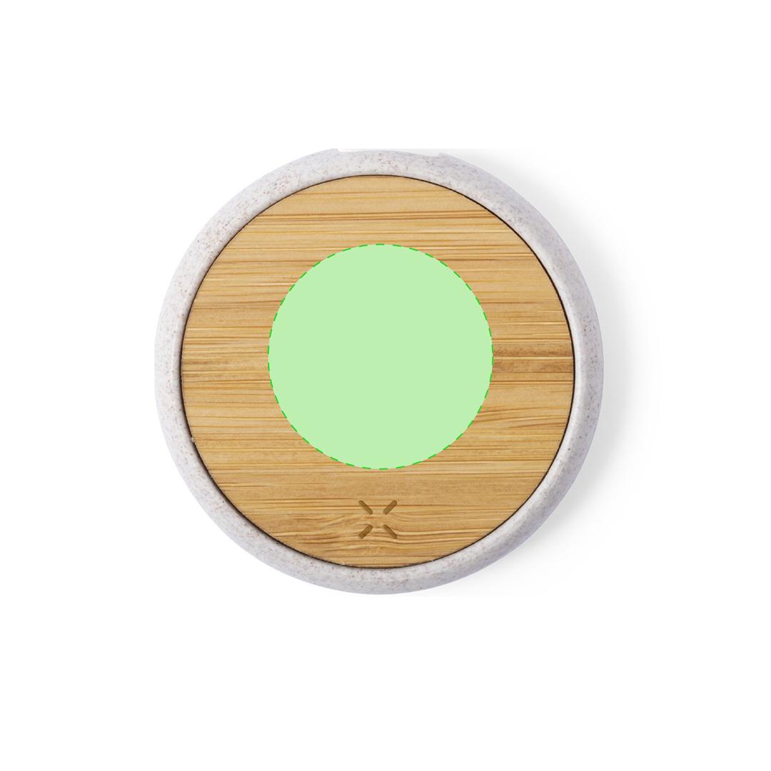 Cargador inalámbrico de bambú natural 10W con diseño eco minimalista