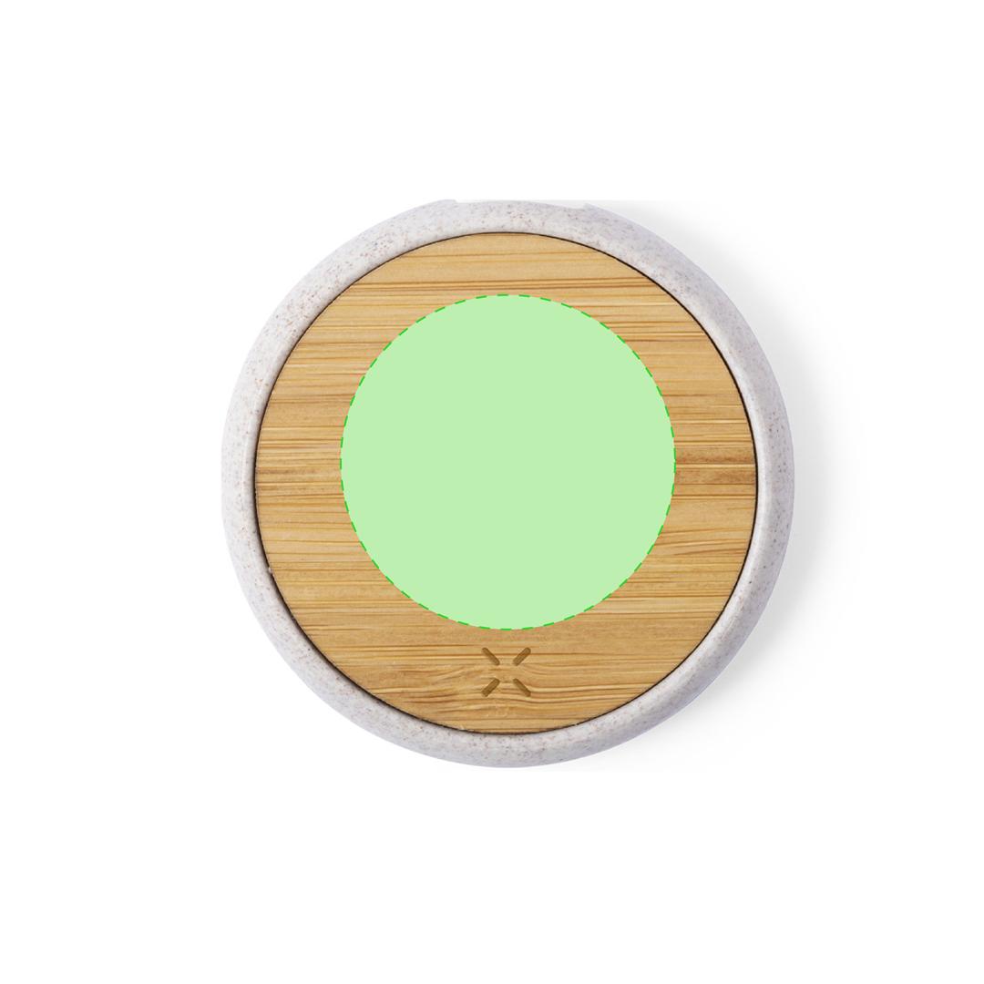 Cargador inalámbrico de bambú natural 10W con diseño eco minimalista