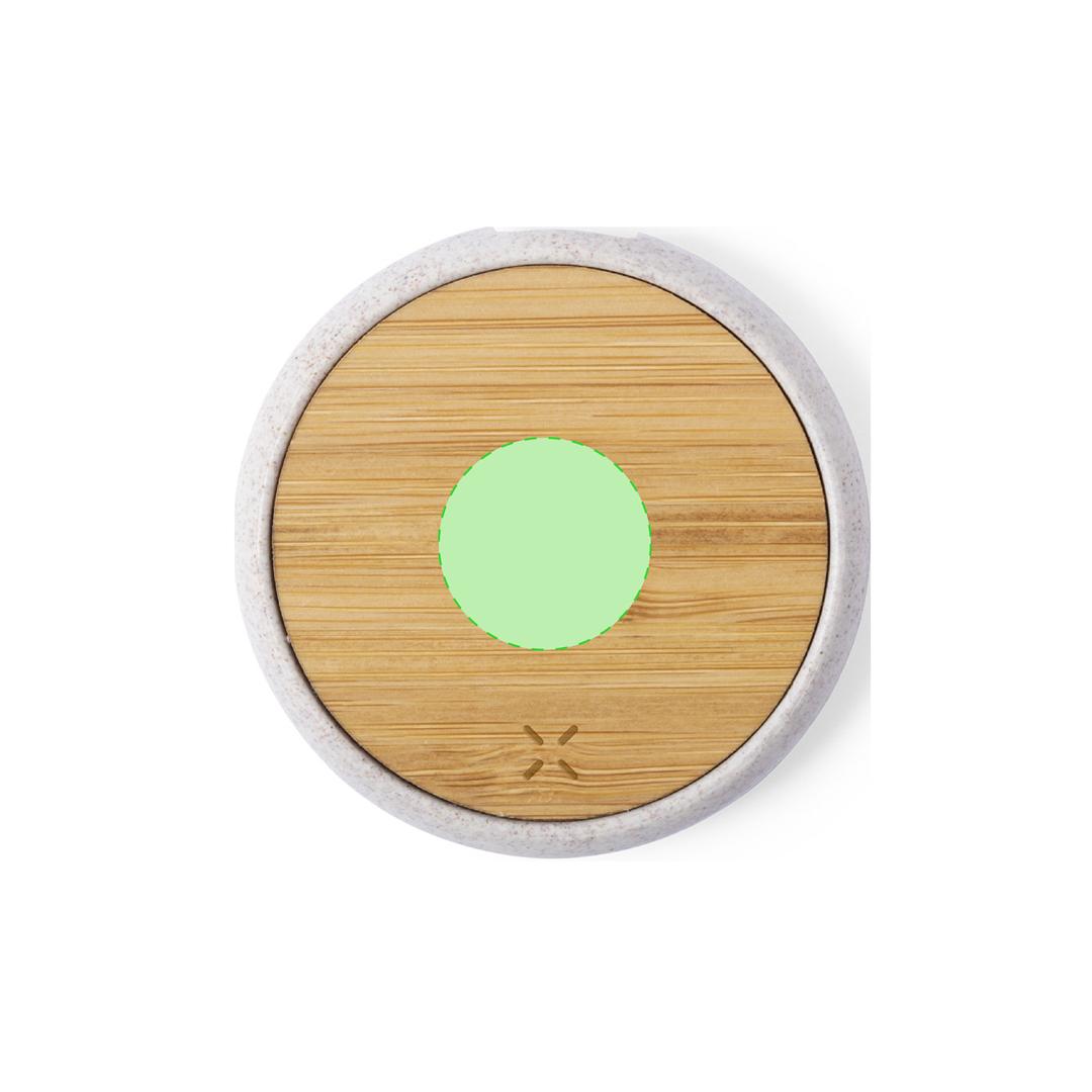 Cargador inalámbrico de bambú natural 10W con diseño eco minimalista