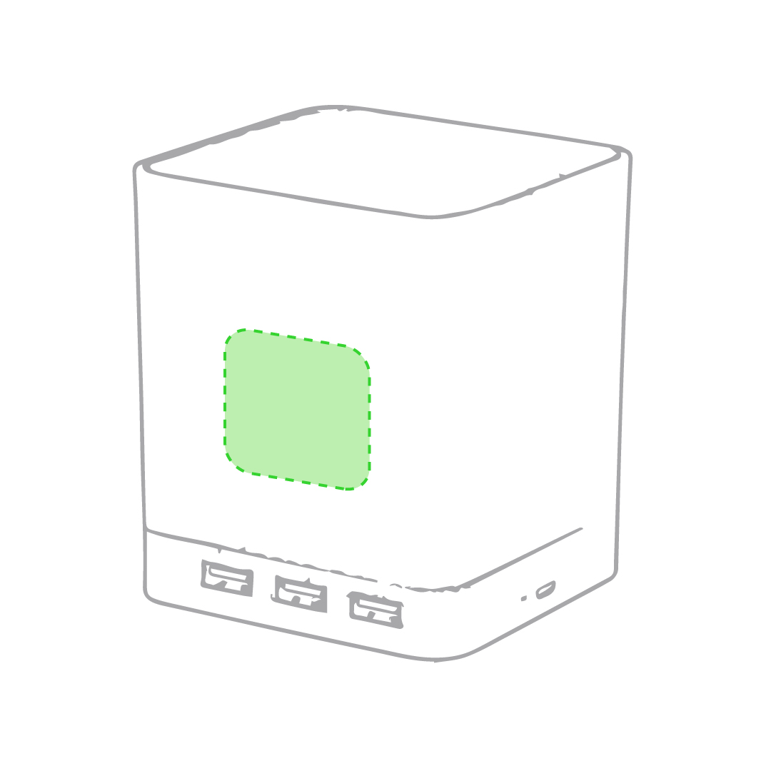 Lapicero multifunción de caña de trigo con cargador Qi 5W y 3 puertos USB