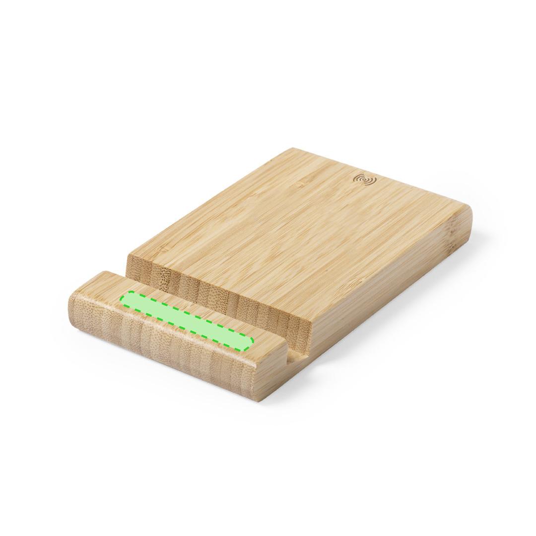 Cargador inalámbrico de bambú natural 15W con diseño eco minimalista
