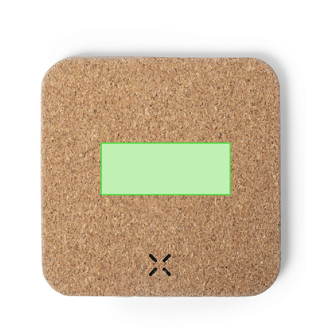 Cargador inalámbrico de corcho natural 10W con salidas USB adicionales