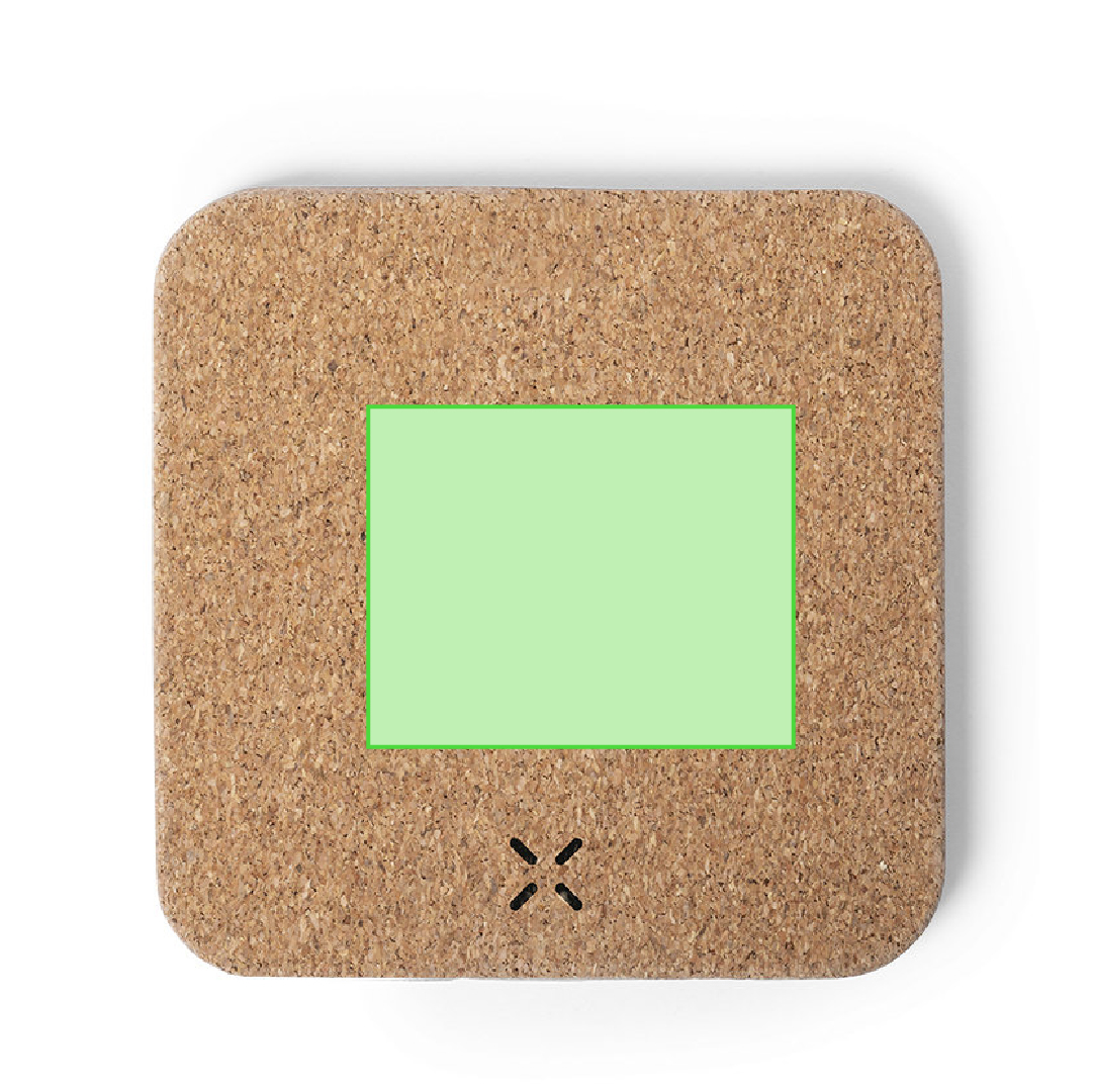 Cargador inalámbrico de corcho natural 10W con salidas USB adicionales