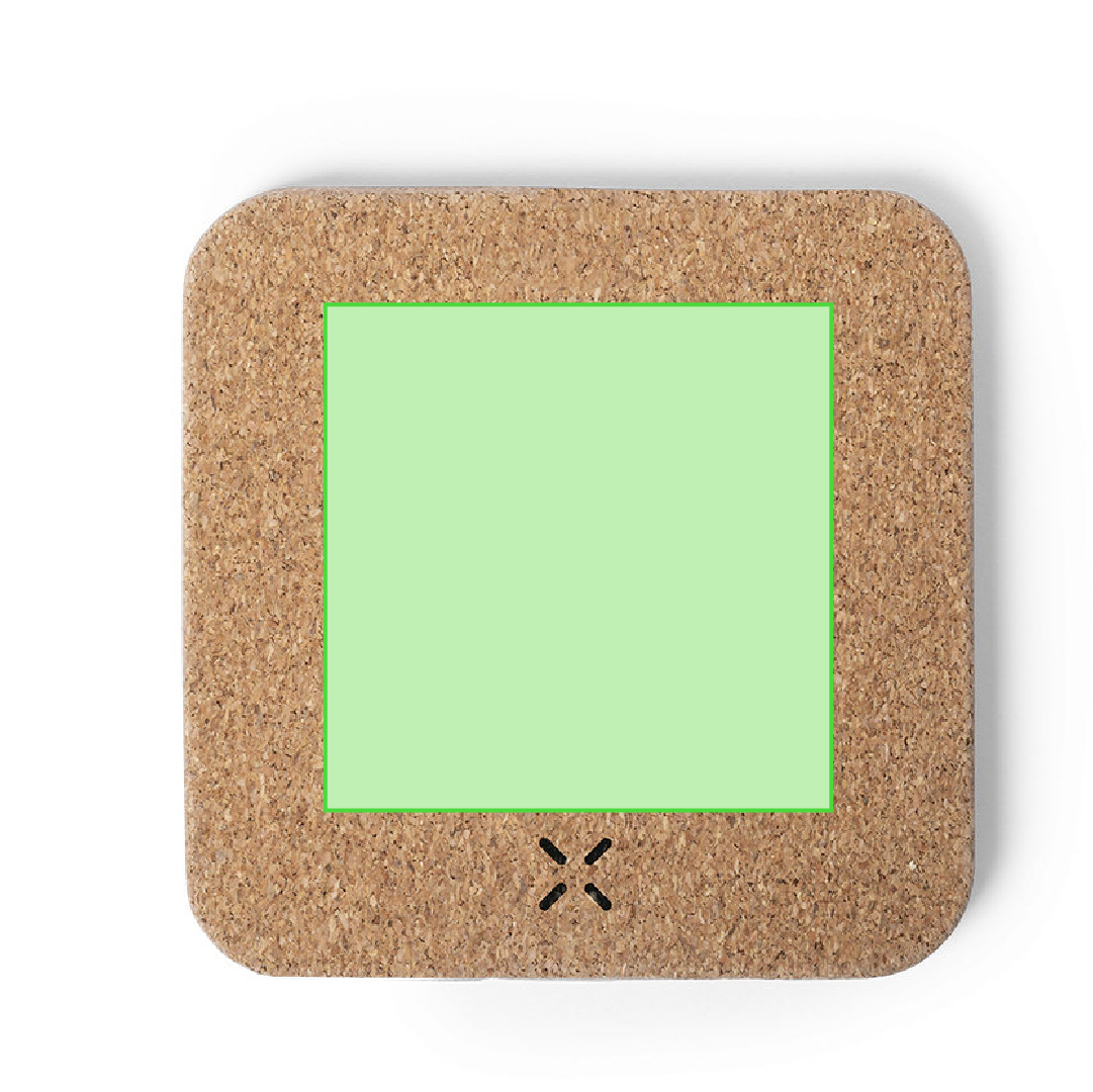 Cargador inalámbrico de corcho natural 10W con salidas USB adicionales