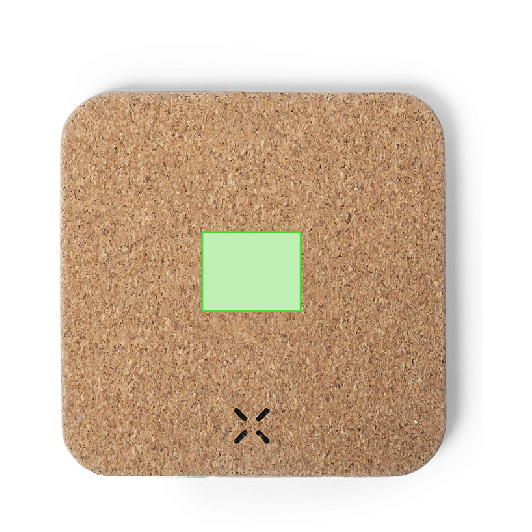Cargador inalámbrico de corcho natural 10W con salidas USB adicionales