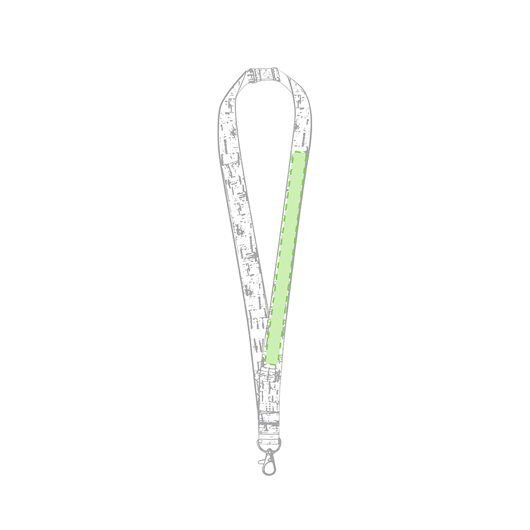 Lanyard de corcho natural con cierre de cuello en caña de trigo/PP y accesorios nature