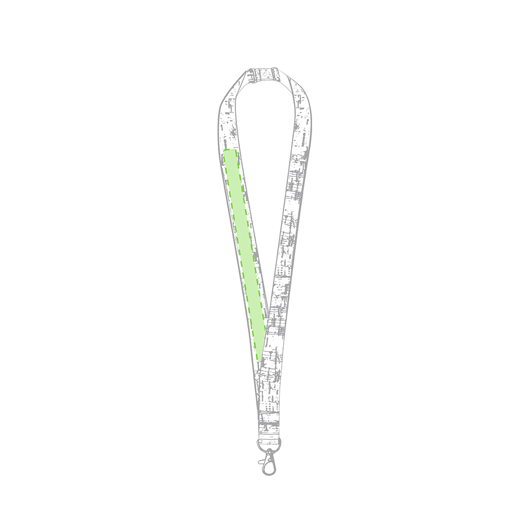 Lanyard de corcho natural con cierre de cuello en caña de trigo/PP y accesorios nature