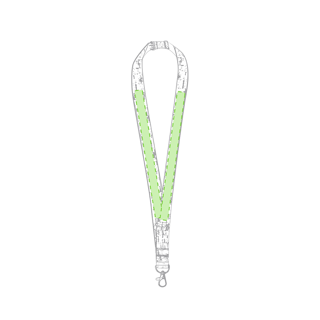 Lanyard de corcho natural con cierre de cuello en caña de trigo/PP y accesorios nature
