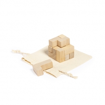 Juego de habilidad creativo de 7 piezas de madera en funda de algodón