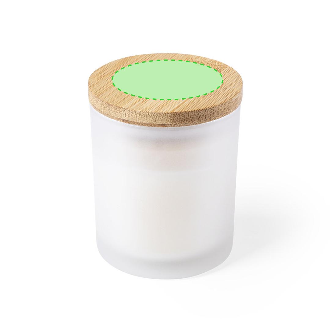 Vela aromática de cristal con tapa de bambú aroma vainilla