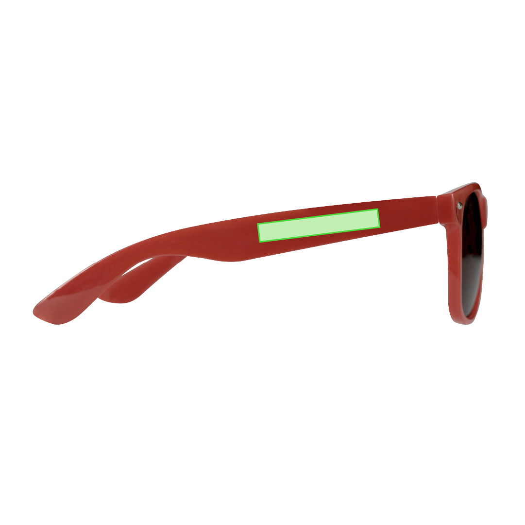 Gafas de sol de línea nature UV400 con montura y patillas en RPET reciclado y lentes AC negro — presentadas en bolsa eco